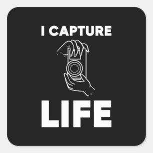 Adesivo Quadrado Vida de Captura de Fotógrafo
