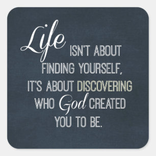 Adesivo Quadrado Vida Inspiradora e Citação de Deus