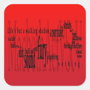 Adesivo Quadrado "Vida mas uma sombra de passeio" Macbeth