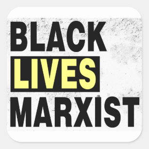 Adesivo Quadrado Vidas pretas de BLM marxistas