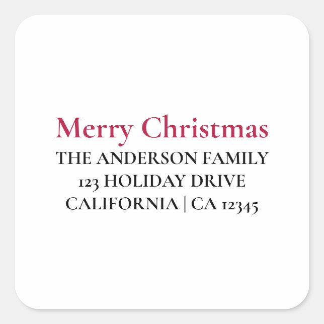 Adesivo Quadrado Vídeo de devolução de Natal personalizado (Frente)