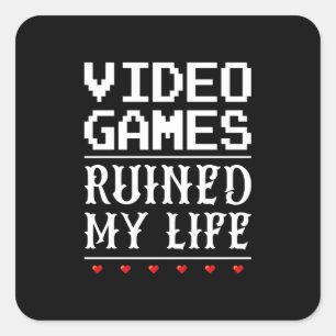 Adesivo Quadrado videos games arruinaram minha vida