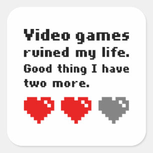 Adesivo Quadrado Videos games arruinaram minha vida