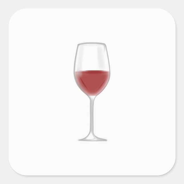 Adesivo Quadrado Vidro de vinho (Frente)