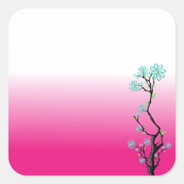 Adesivo Quadrado Vidro Flor 2 Vinheta (Frente)