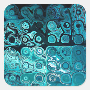 Adesivo Quadrado Vidro Teal Blocks Sticker