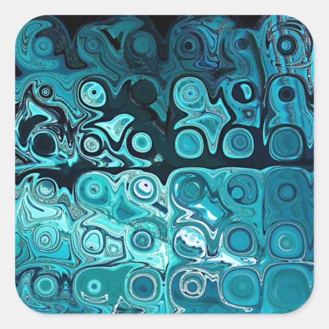 Adesivo Quadrado Vidro Teal Blocks Sticker (Frente)