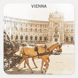 Adesivo Quadrado Viena, Áustria, Cidade do Panorama