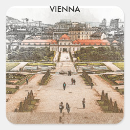 Adesivo Quadrado Viena Áustria Visão Histórica do Panorama