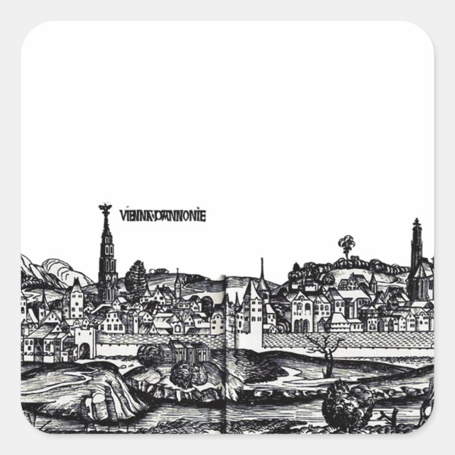 Adesivo Quadrado Viena capital da Áustria  (Frente)