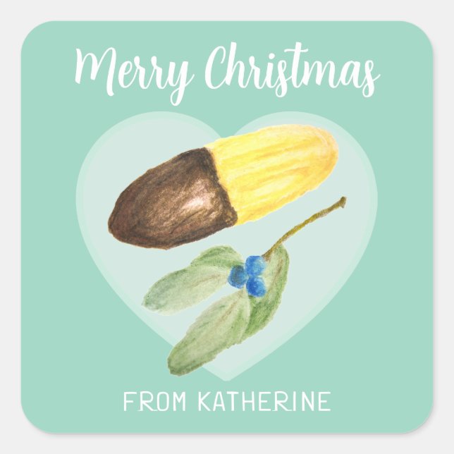 Adesivo Quadrado Viennese Fingers Biscuit Christmas Square Sticker (Frente)