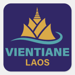 Adesivo Quadrado Vientiane Laos Sudeste Asiático