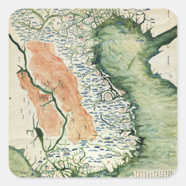 Adesivo Quadrado VietnãMapa PanorâmicoVietnã (Frente)