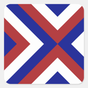 Adesivo Quadrado Vigas vermelhas, brancas, e azuis