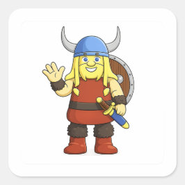 Adesivo Quadrado Viki the Viking Cartoon Character Square Sticker