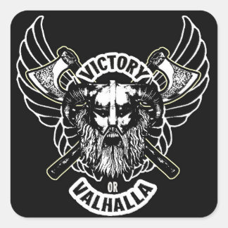 Adesivo Quadrado Viking - Victory ou Valhalla Stickers