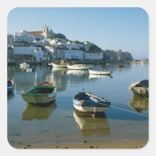 Adesivo Quadrado Vila de Pesca de Ferragudo, Algarve, Portugal