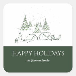 Adesivo Quadrado Vila Snowy de Natal