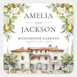 Adesivo Quadrado Vilas Italianas Limões & Olivas