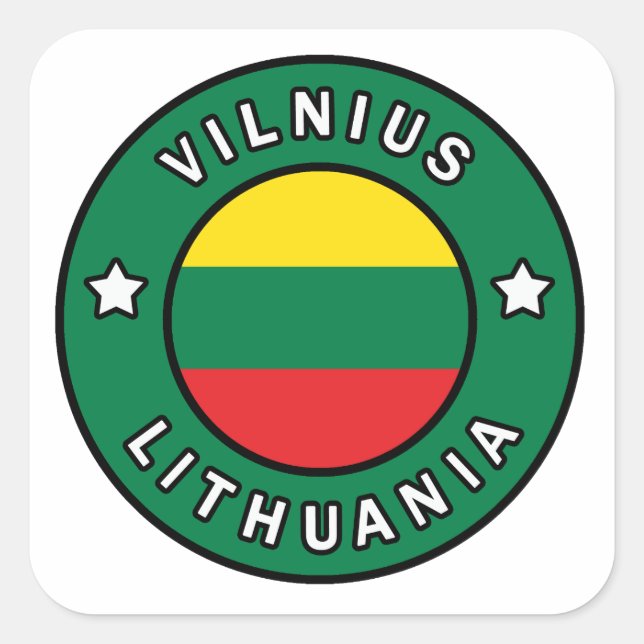 Adesivo Quadrado Vilnius Lituânia (Frente)