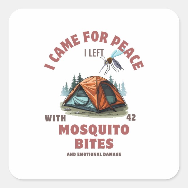 Adesivo Quadrado Vim pela Paz - Ataque a Mosquitos (Frente)