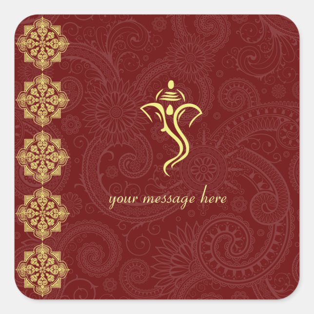 Adesivo Quadrado Vinayaka Wedding Stickers (Frente)