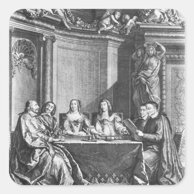 Adesivo Quadrado Vincent de Paul e Cardeal Jules Mazarin (Frente)