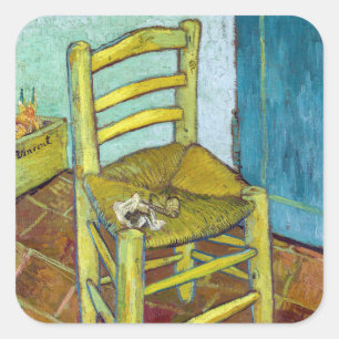 Adesivo Quadrado Vincent van Gogh - A Cadeira de Van Gogh