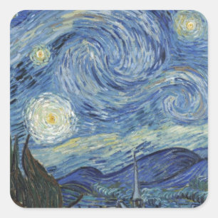 Adesivo Quadrado Vincent van Gogh A Noite Estrelada, junho de 188