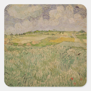 Adesivo Quadrado Vincent van Gogh   a planície em Auvers, 1890