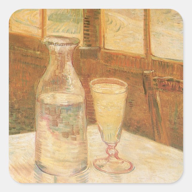 Adesivo Quadrado Vincent van Gogh - Ainda viva com Absinthe (Frente)
