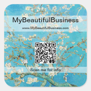 Adesivo Quadrado Vincent Van Gogh - Almond Blossom Código QR