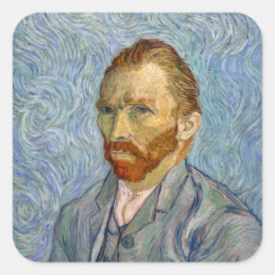 Adesivo Quadrado Vincent Van Gogh - Autorretrato