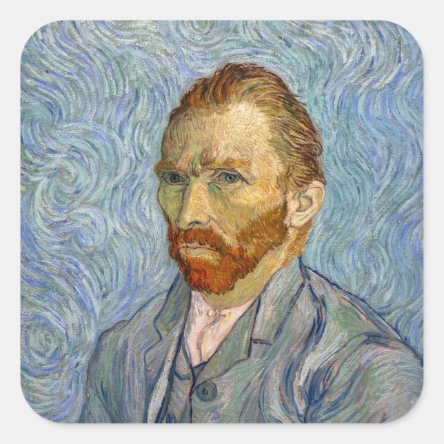 Adesivo Quadrado Vincent Van Gogh - Autorretrato (Frente)