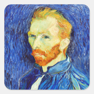 Adesivo Quadrado Vincent van Gogh - Autorretrato, 1889,