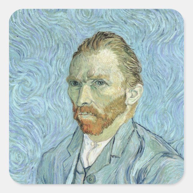 Adesivo Quadrado Vincent van Gogh | Autorretrato, 1889 (Frente)