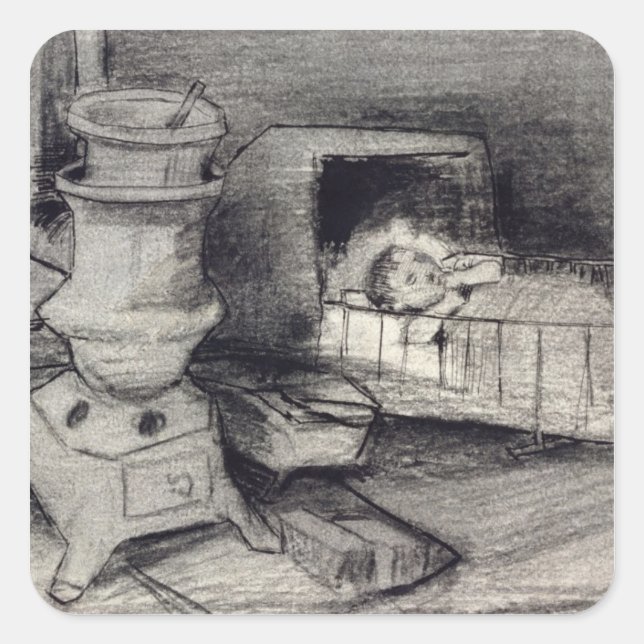 Adesivo Quadrado Vincent van Gogh | Berço (Frente)