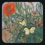 Adesivo Quadrado Vincent van Gogh - Borboletas e papagaios<br><div class="desc">Borboletas e papagaios - Vincent van Gogh,  Oil on Canvas,  1890</div>
