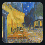 Adesivo Quadrado Vincent van Gogh - Cafe Terrace à Noite<br><div class="desc">Cafe Terrace no Place du Forum na Noite - Vincent van Gogh,  1888</div>