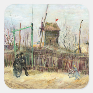 Adesivo Quadrado Vincent van Gogh - Cena de Rua em Montmartre