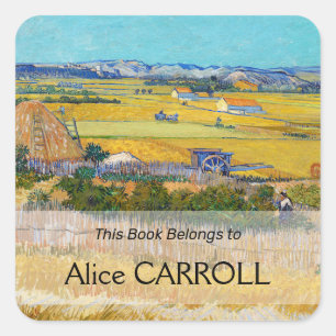 Adesivo Quadrado Vincent van Gogh - Colheita em La Crau