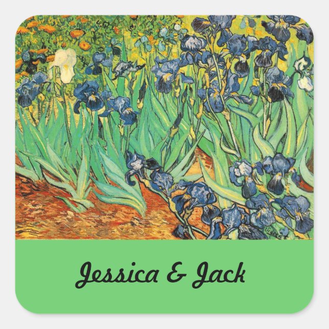 Adesivo Quadrado Vincent van Gogh,Íris (Frente)