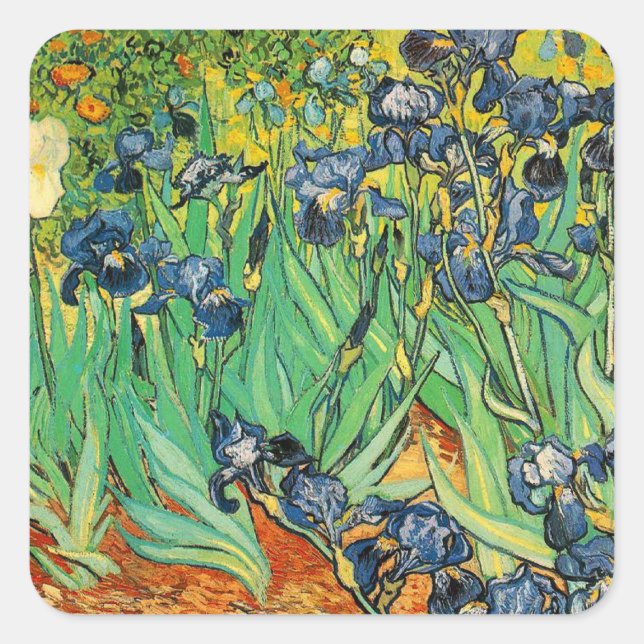 Adesivo Quadrado Vincent van Gogh,Irises (Frente)