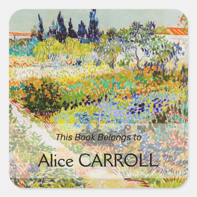 Adesivo Quadrado Vincent van Gogh - Jardim de Arles (Frente)