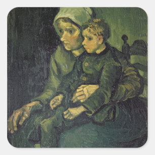 Adesivo Quadrado Vincent van Gogh Mãe e Criança, 1885