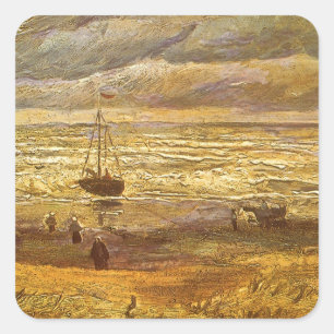 Adesivo Quadrado Vincent van Gogh - Mar em Scheveningen