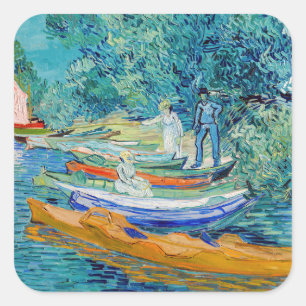 Adesivo Quadrado Vincent van Gogh - Margem do Oise em Auvers