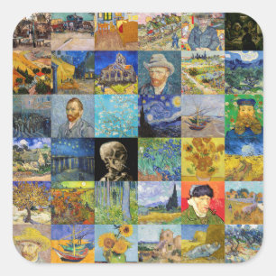 Adesivo Quadrado Vincent van Gogh - Masterworks Mosaic Patchwork
