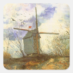 Adesivo Quadrado Vincent van Gogh - Moulin de la Galette, Windmill