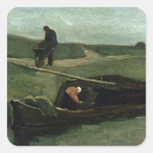 Adesivo Quadrado Vincent van Gogh   o barco da turfa, 1883